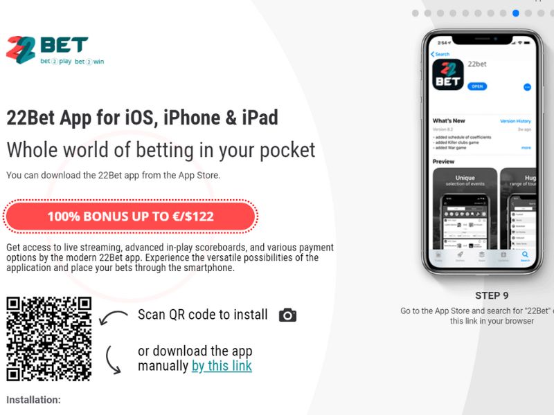 Download the 22bet App for iOS