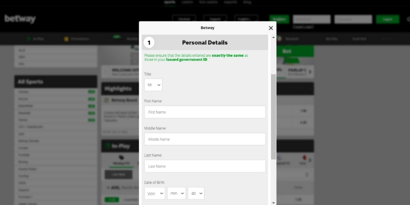 Betway Registration and Login