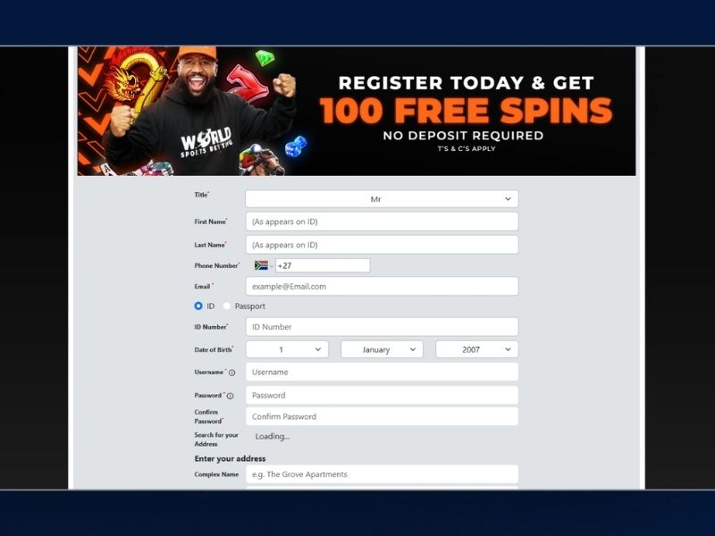 World Sports Betting register