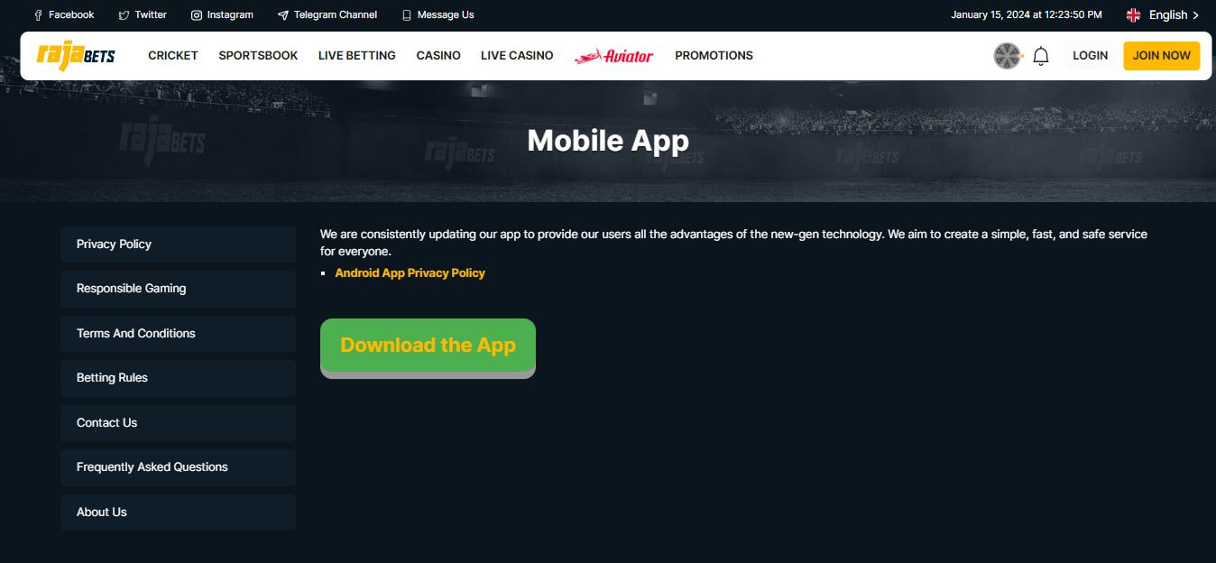 he Rajabets mobile app is convenient and easy to use for placing bets