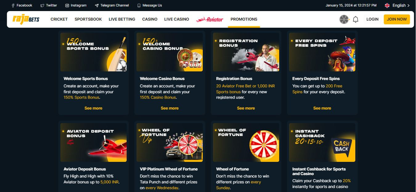 Receive many valuable Rajabets promotions