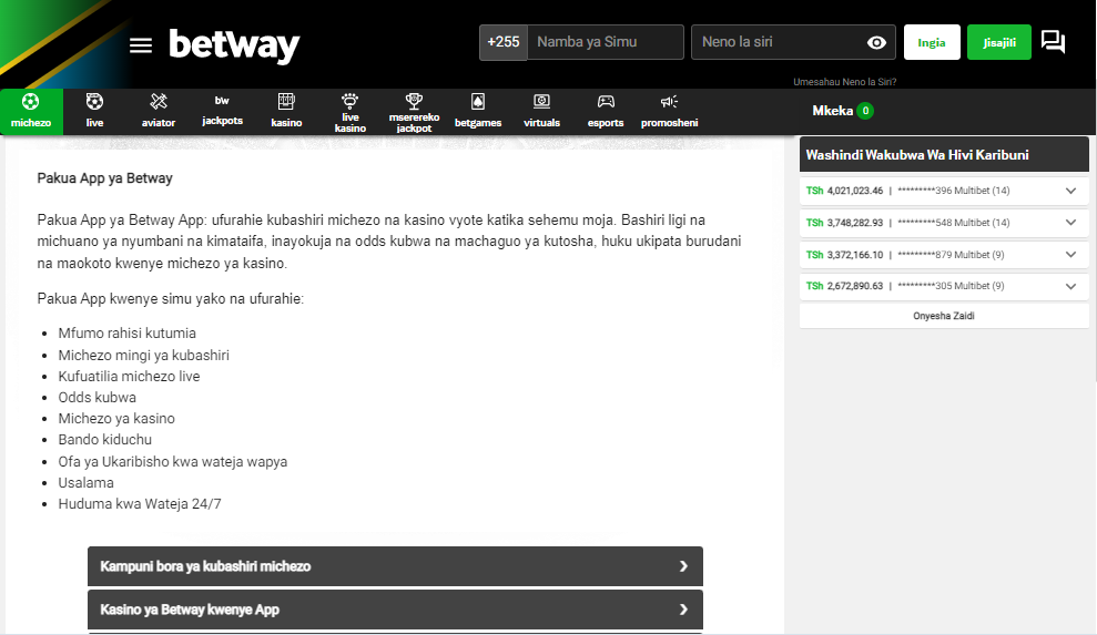 ow to Download the Betway Tanzania App