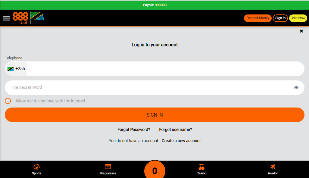 Login Account for 888bet