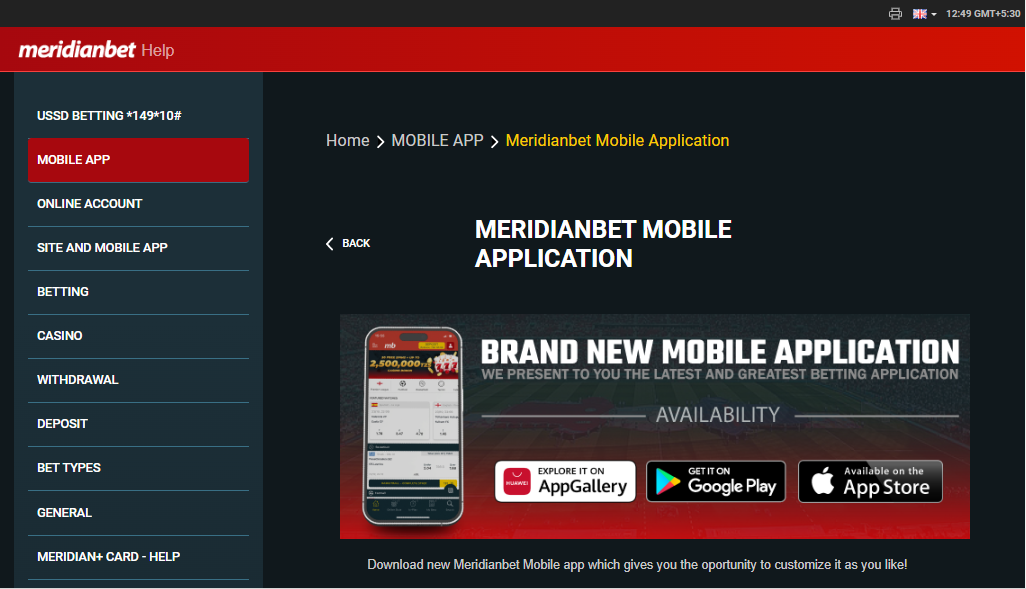 Meridianbet Mobile App